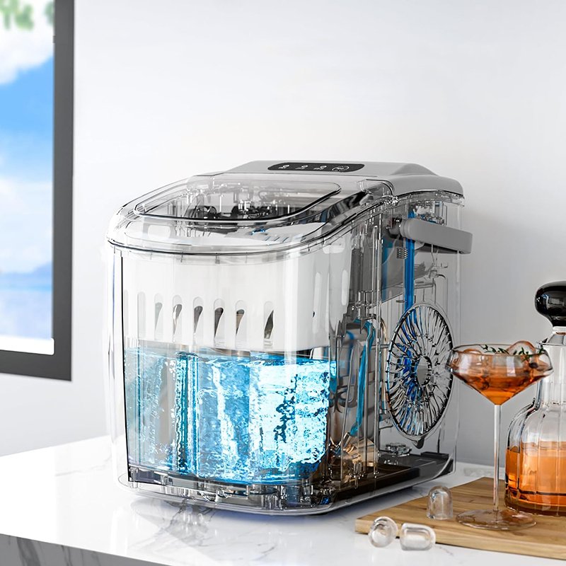 Household Mini Kitchen Ice Making Machine OEM Steel Stainless Ice Cube Maker Portable Ice Maker