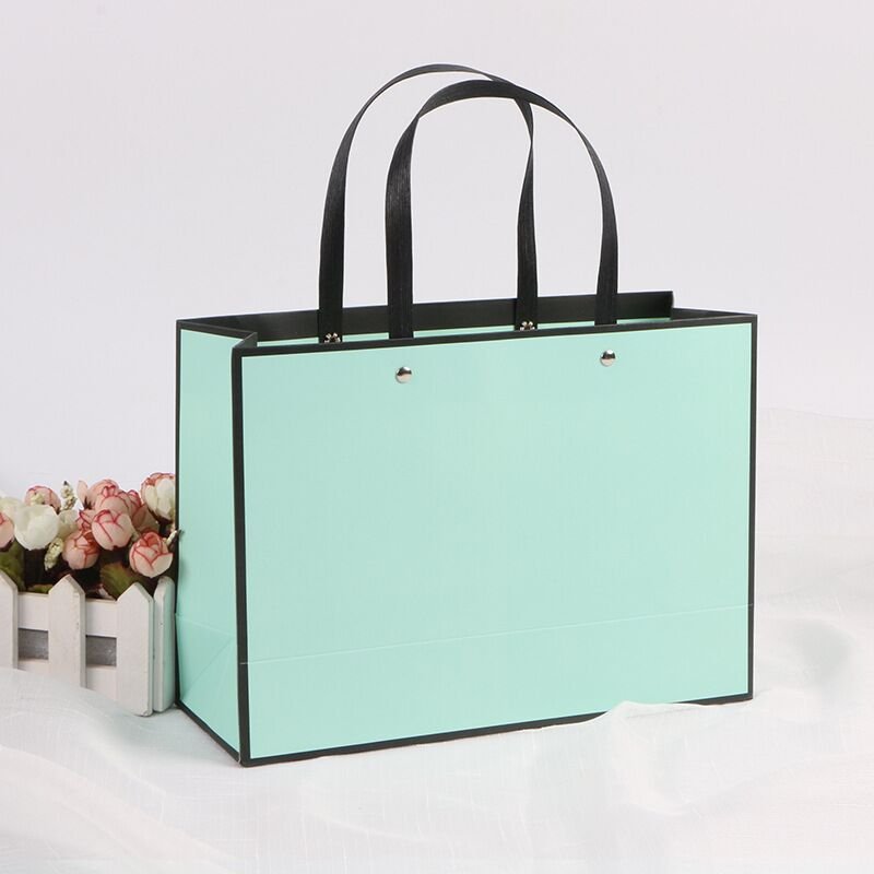 Custom Printing Logo Rivet Handbag Large Clothing Bag Fashion Luxury Shopping Paper Bag with Handles Making Machine