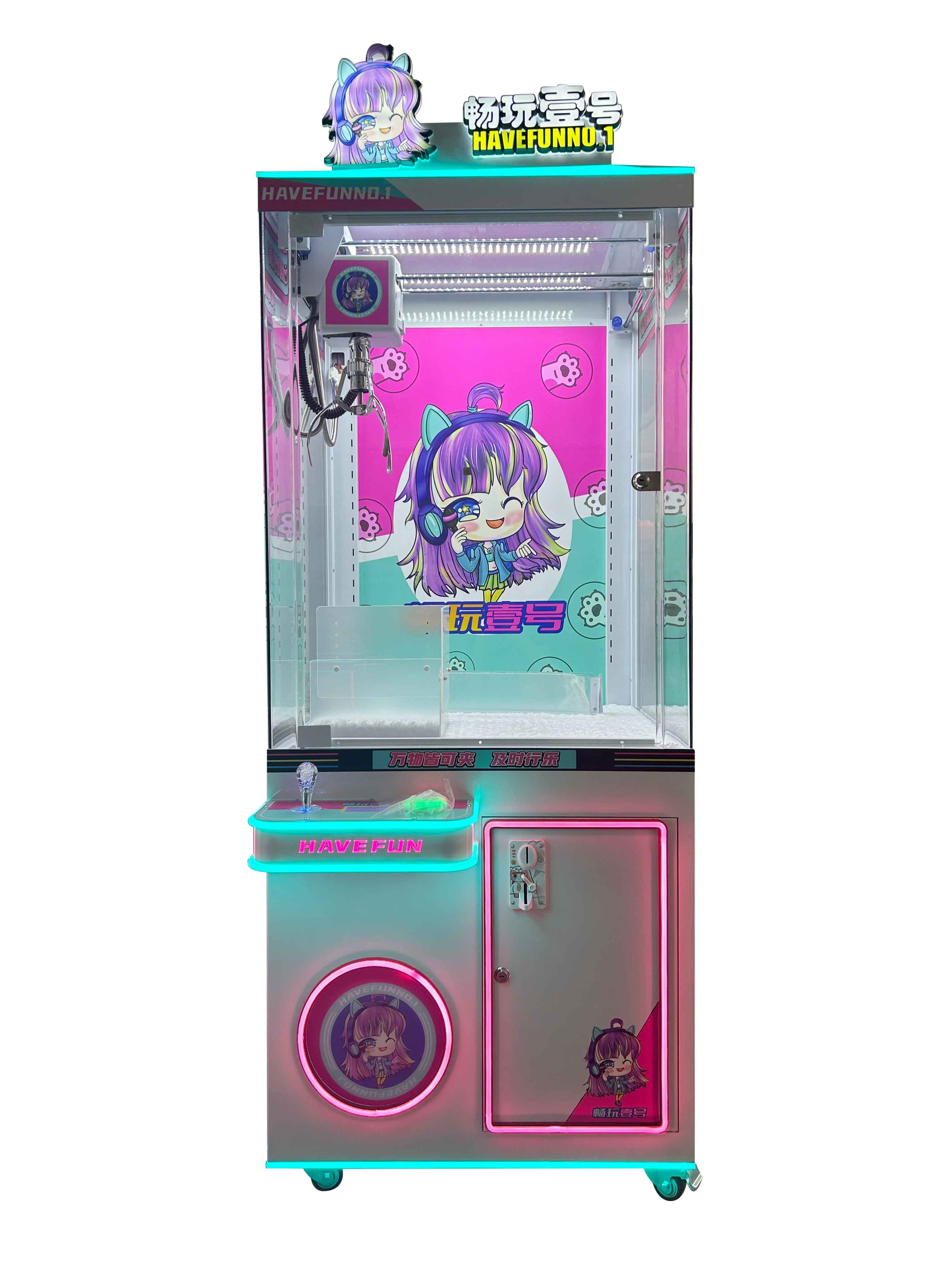 2-Seat Large Clip Machine Doll Machine with Coin Operated Drop Gift Feature Push Take Button for Clip Pointer