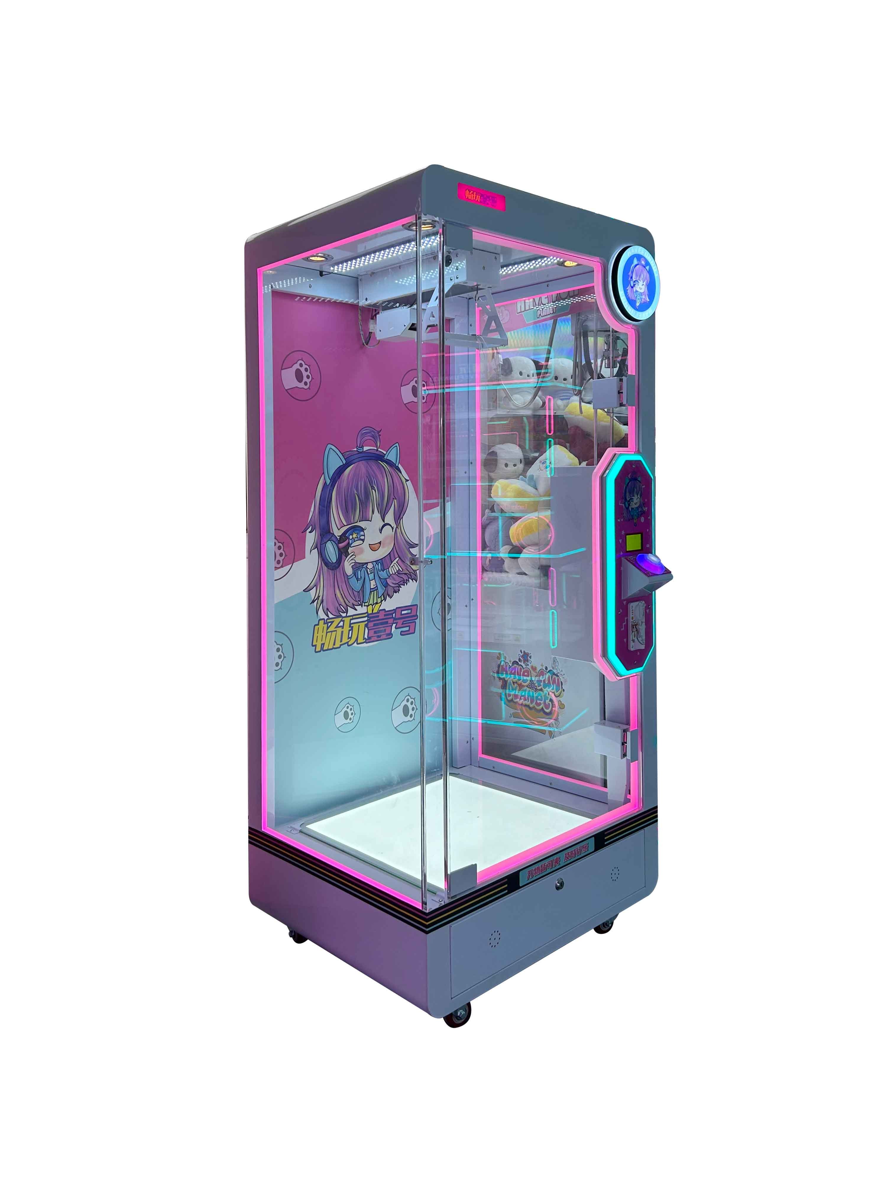 2-Seat Large Clip Machine Doll Machine with Coin Operated Drop Gift Feature Push Take Button for Clip Pointer