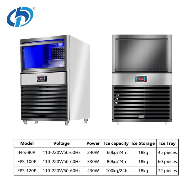 Ice Maker Machine Commercial 80kg Ice Cube Maker Automatic Ice Making Machine For Business Food Beverage Trucks