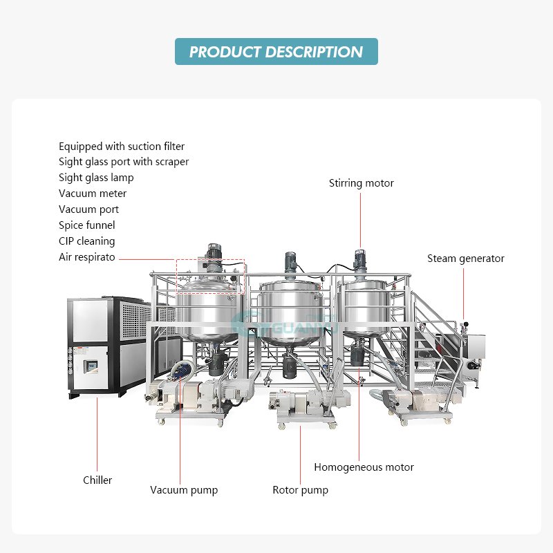 100-5000L Liquid Soap Making Machine Cream Liquid Soap Shampoo Mixer 500 Kg Per Hour Liquid Soap Manufacturing Plant