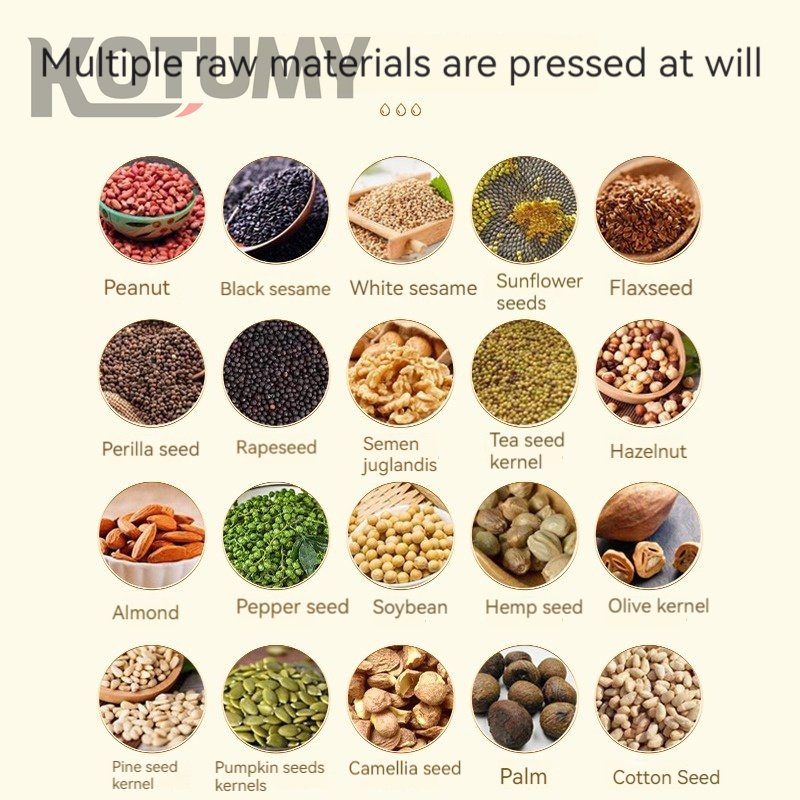 Household Small Oil Press Seed Oil Extractor Rapeseed Peanut Olive Vegetable Cold Hot Press Oil Making Machine