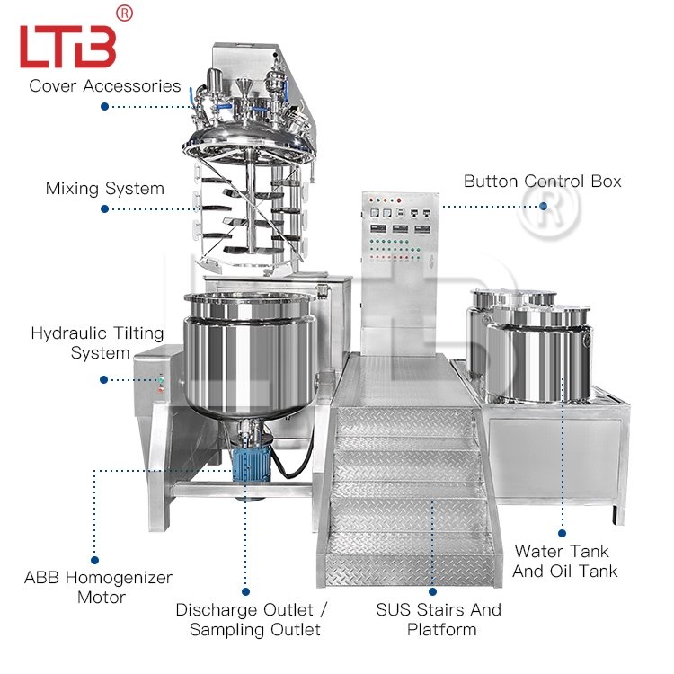 Professional Industrial Hair Coloring Dye Emulsifier Homogenizer Medical Ointment Paste Mixer Cream Making Machines