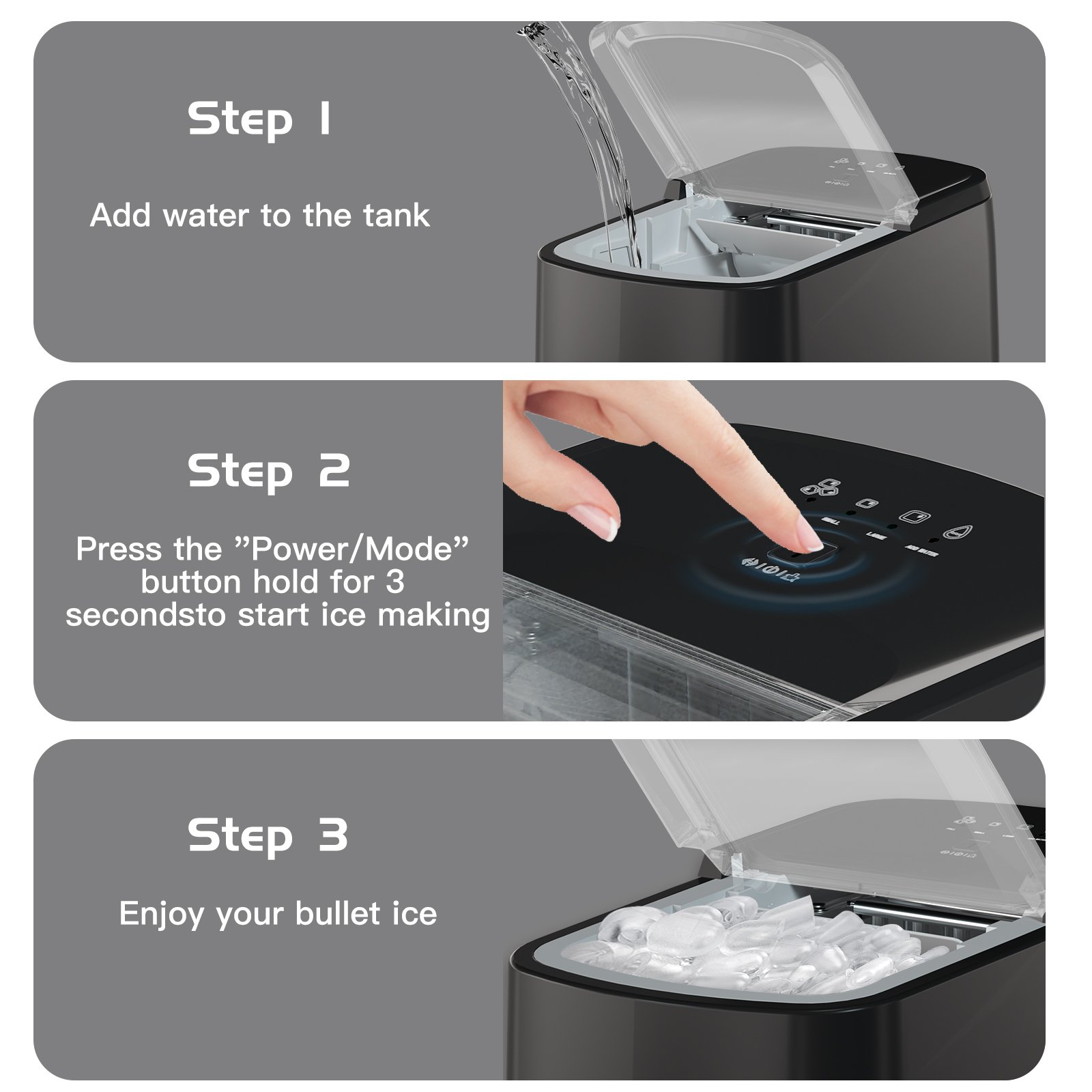 Custom Automatic Countertop Nugget Ice Making Machine Portable Mini Hard Ice Cube Maker Hotel Ice Maker Machine