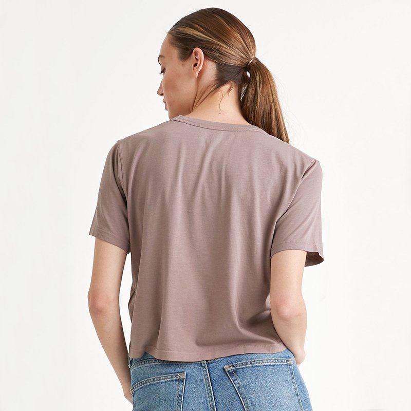 Custom Women's Pima Cotton Workout Short Sleeve Shirts Loose Crop Tops Athletic Gym Shirt Casual Cropped T-Shirt