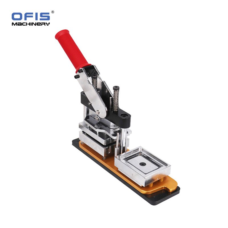 OFIS Manual Rectangle Shape Fridge Magnet Making Machine 80*53mm 90*65mm Plastic/Steel/Aluminium Button New Used