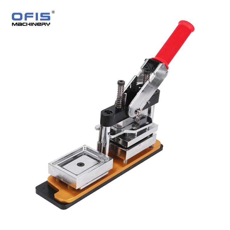OFIS Manual Rectangle Shape Fridge Magnet Making Machine 80*53mm 90*65mm Plastic/Steel/Aluminium Button New Used
