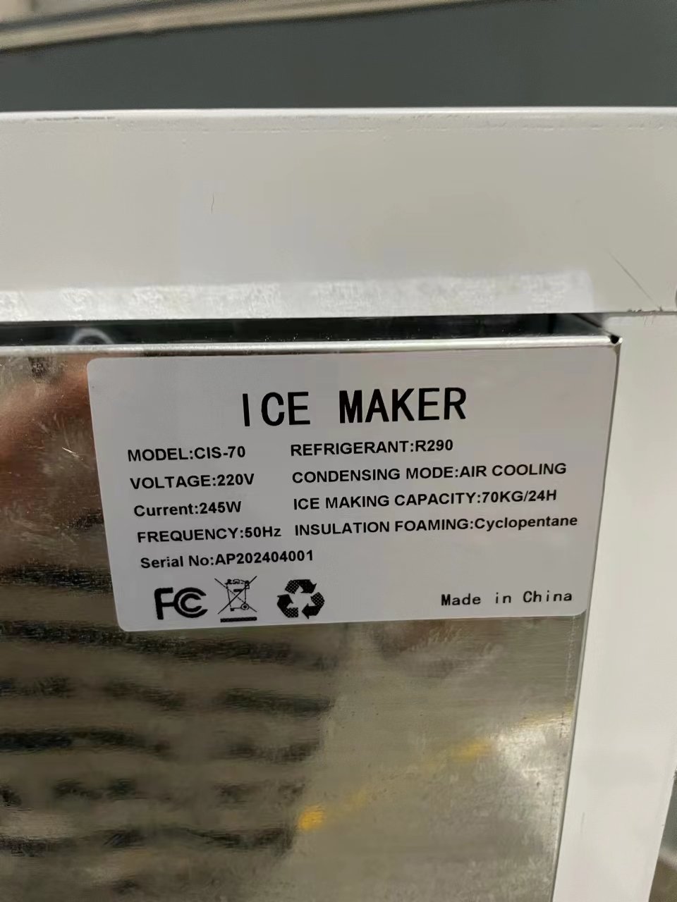 Cube Ice Dispenser 70kg/24h Commercial Ice Maker Machine Cheaper Ice Maker
