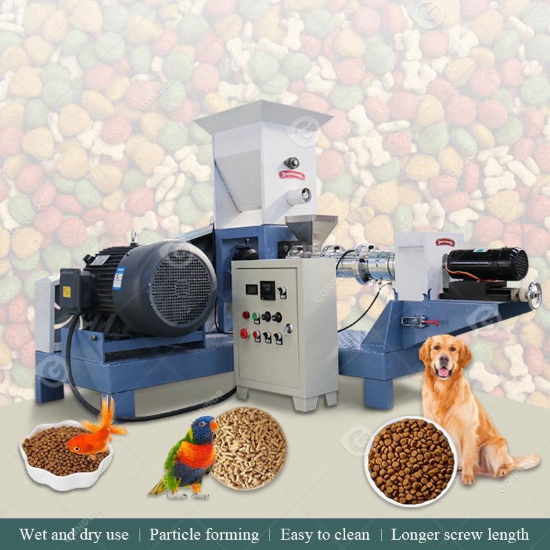 Single Screw Shrimp Floating Fish Feed Production Processing Small Round Poultry Food Pallet Pellet Machine