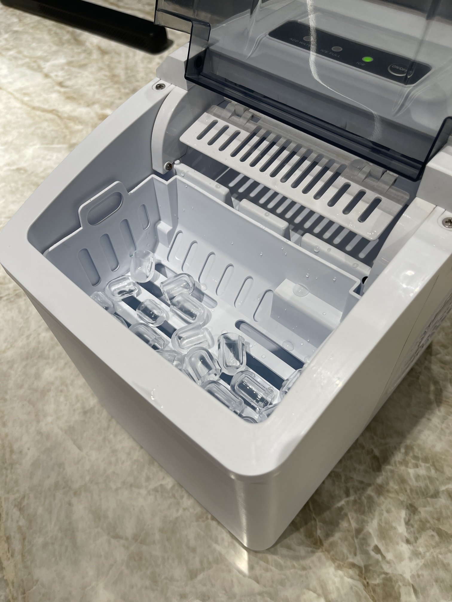 Customized OEM Household Portable Ice Maker 2 Size Ice Cubes Self-Cleaning 12KG Ice Making Machine Home Use Party Coffee
