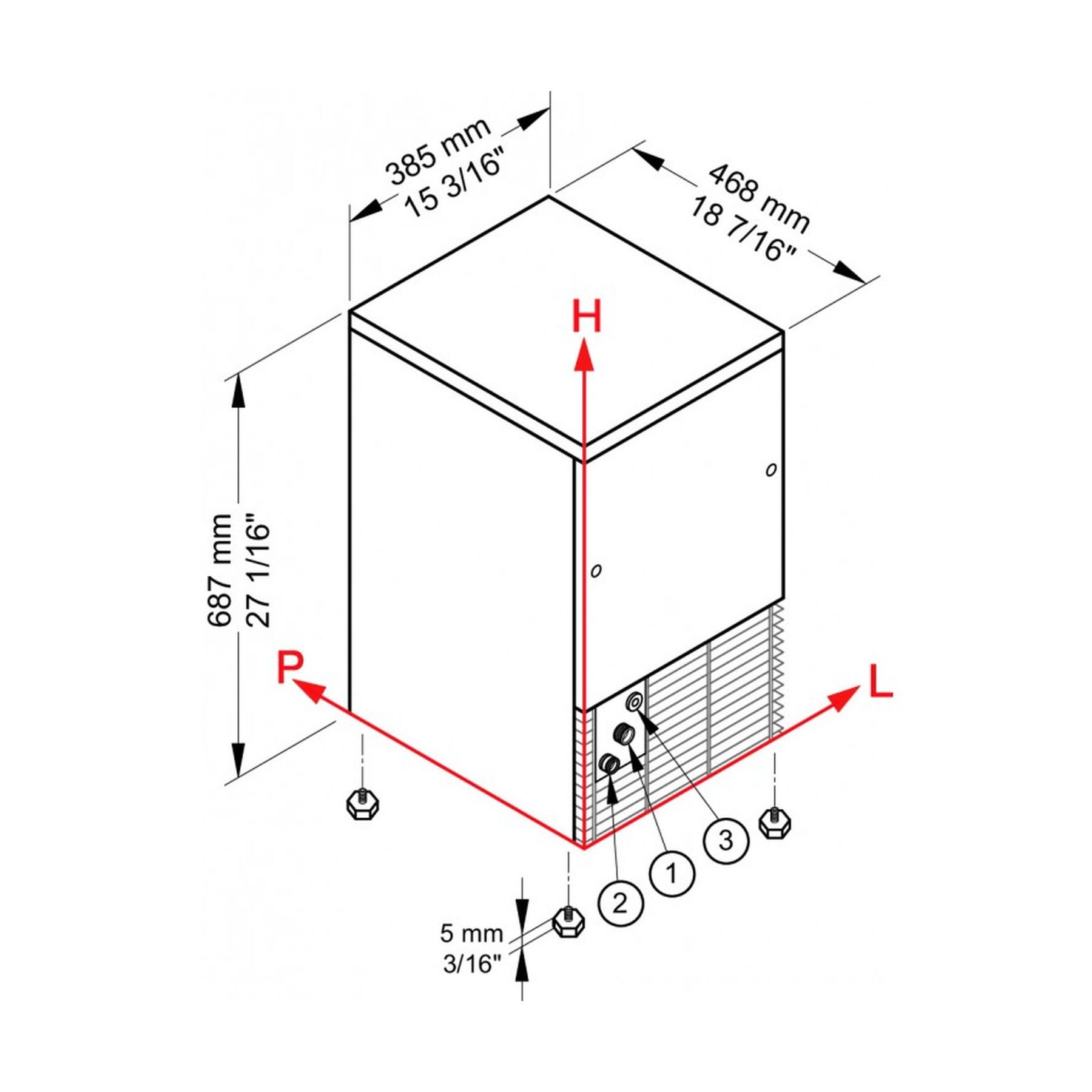 Reliable High-Performance 31 Kg Daily Yield Electric Ice Maker Cube Bullet Shape Internal Container Paddle Hotels Bottled