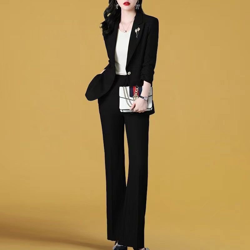 2023 New Thin Jacket Casual Trousers Two-piece Elegant Women Pants Suit Fashion