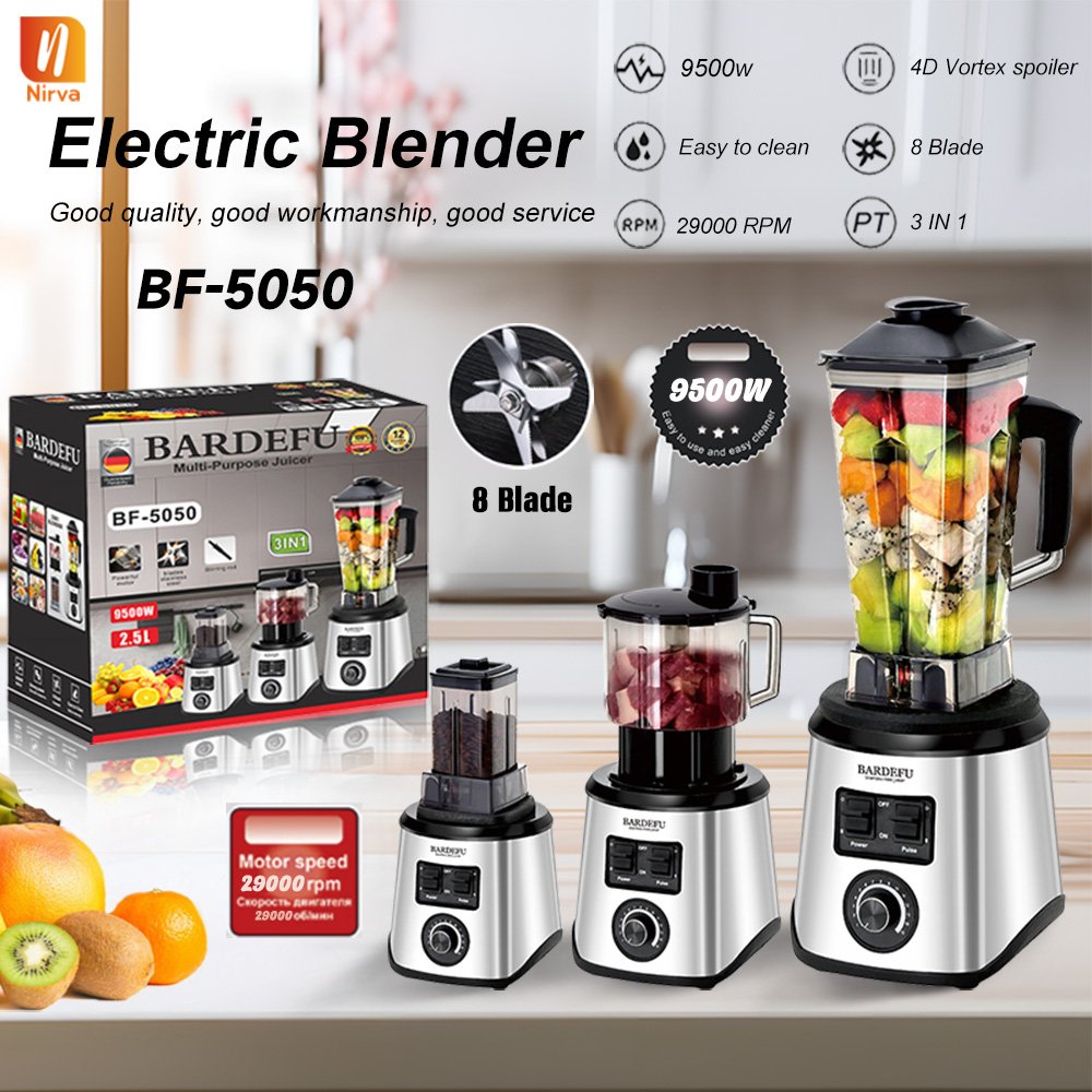 Nirva New cross border 8500w 2.5L Multifunctional Stainless Steel Portable Blender 8 Blades Household Juicer Smoothie Machine