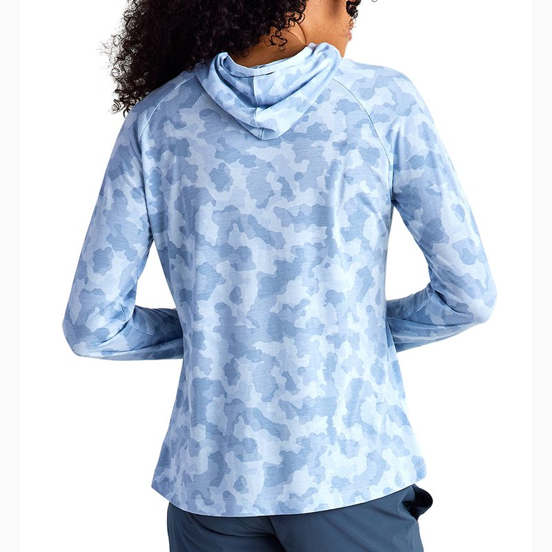 Custom Women's Digital Printed Bamboo Viscose Fabrics Made Camo Lightweight Long Sleeve Outdoor Fishing Cycling Active Hoodie