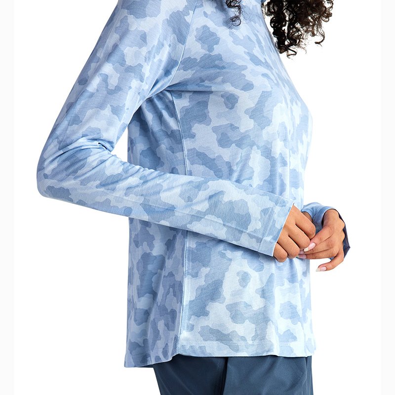 Custom Women's Digital Printed Bamboo Viscose Fabrics Made Camo Lightweight Long Sleeve Outdoor Fishing Cycling Active Hoodie