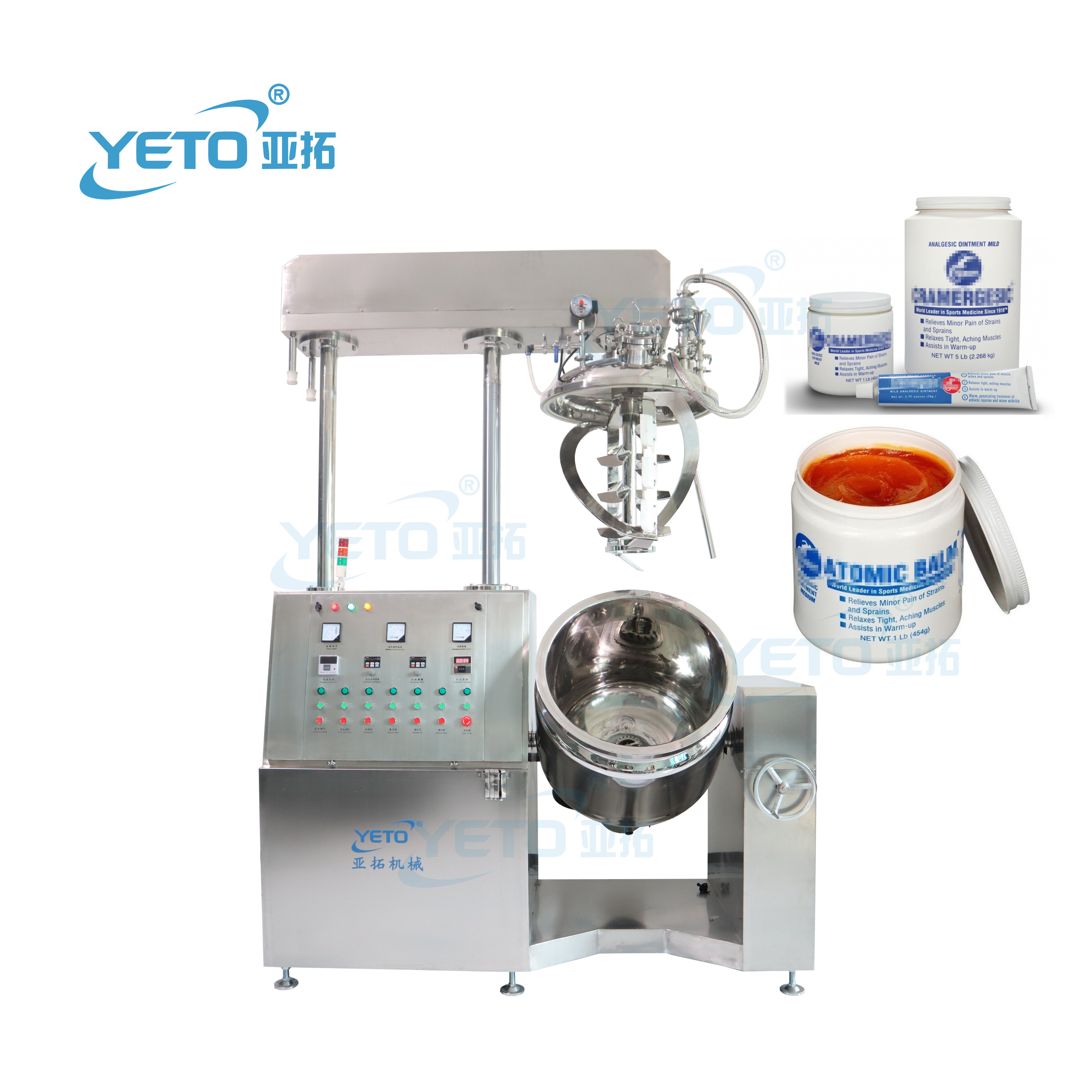Automatic Factory Food Cosmetic Body Butter Lotion Face Cream Mayonnaise Vacuum Emulsifying Homogenizer Making Mixing Machine