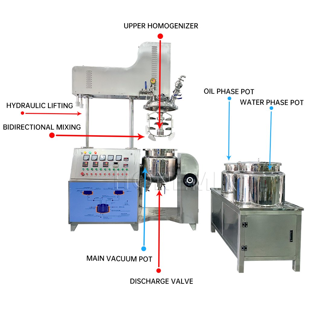 sunscreen cream making machine homogenizer emulsifier 50 l 100l 30l 20l vaccum cream mixer cosmetic