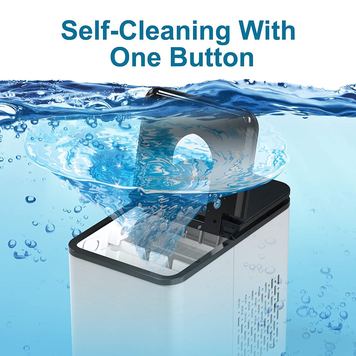 Household Compact Countertop Automatic Compressor Cooling Portable 12KG Home Mini Round Ice Cube Ice Maker Making Machine