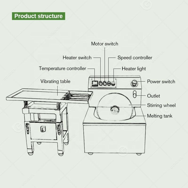 8kg Small Manual Mini Choclatey Chocolate Bar Mould Dipping Make Temper Enrobe Melting Molds Wheel Machine