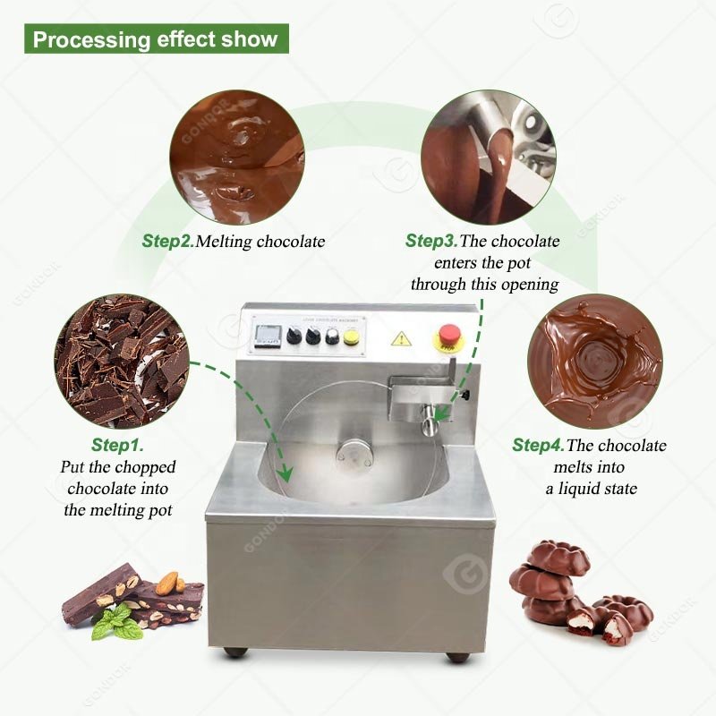8kg Small Manual Mini Choclatey Chocolate Bar Mould Dipping Make Temper Enrobe Melting Molds Wheel Machine