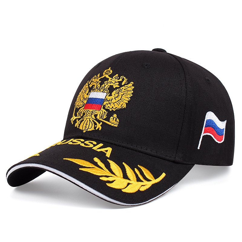 Russian flag embroidered baseball cap Adjustable fashion hat Universal sunblock hat for men and women