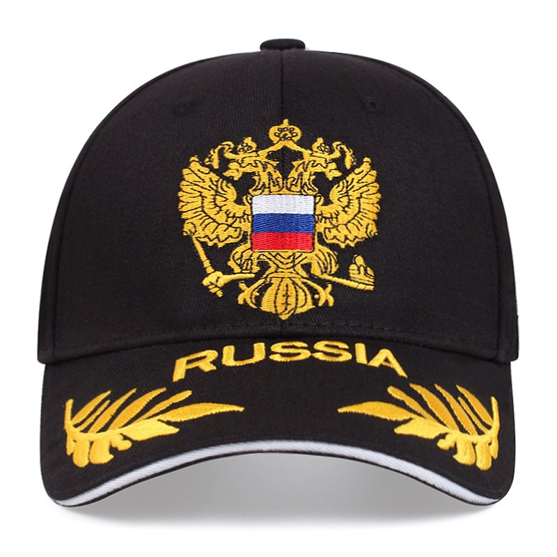 Russian flag embroidered baseball cap Adjustable fashion hat Universal sunblock hat for men and women