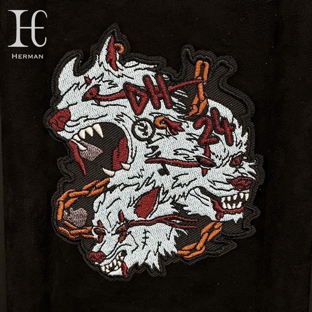 Custom Embroidery badge Customize different shapes of cartoon anime image badge with pin embroidery id badge holder