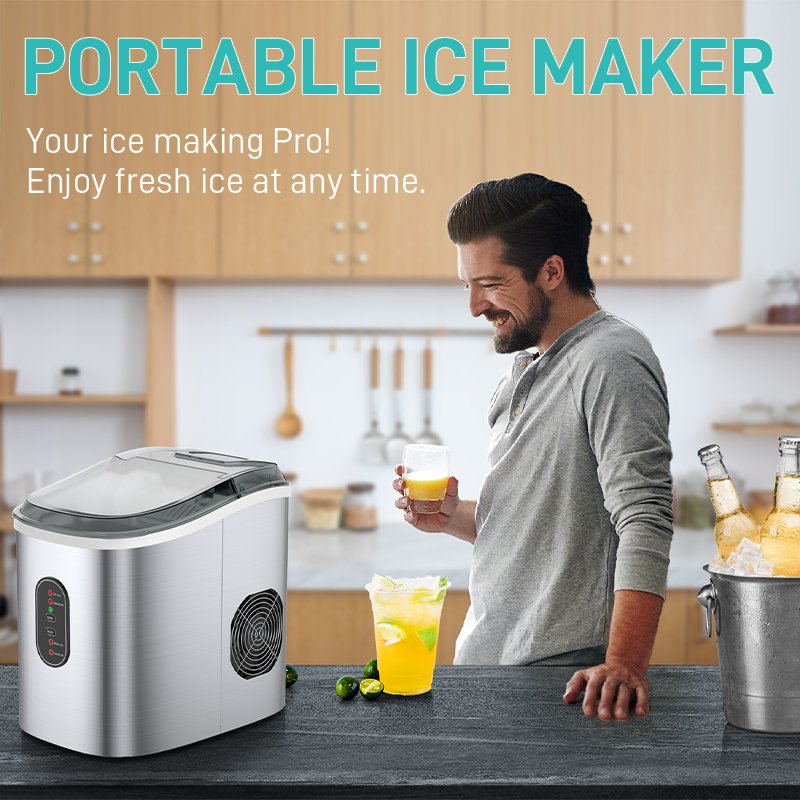 Multifunctional Large Capacity Ice Cube Makers Stainless Steel portable electric ice cube maker