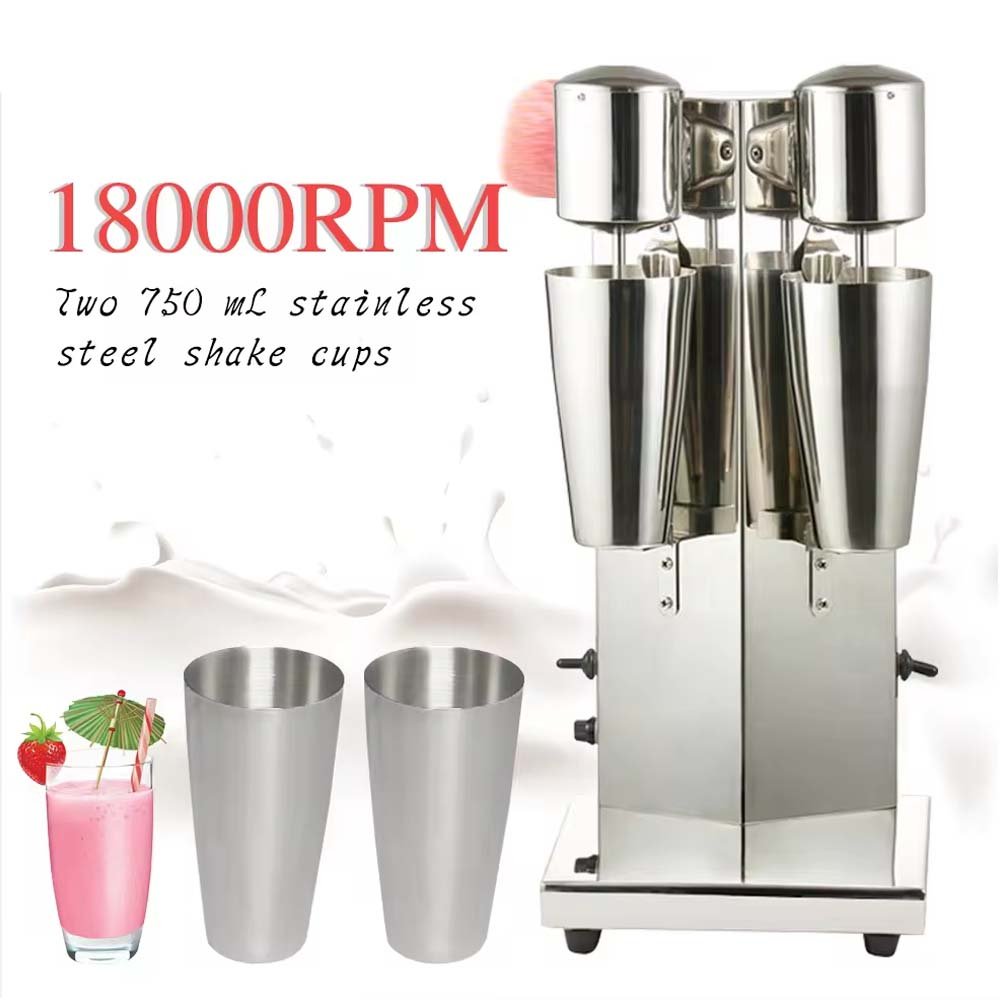 Xeoleo Milkshake machine Stainless Steel Milk Shake Machine Double Head Drink mixer Make Milks Foam/Milkshake Bubble Tea Machine