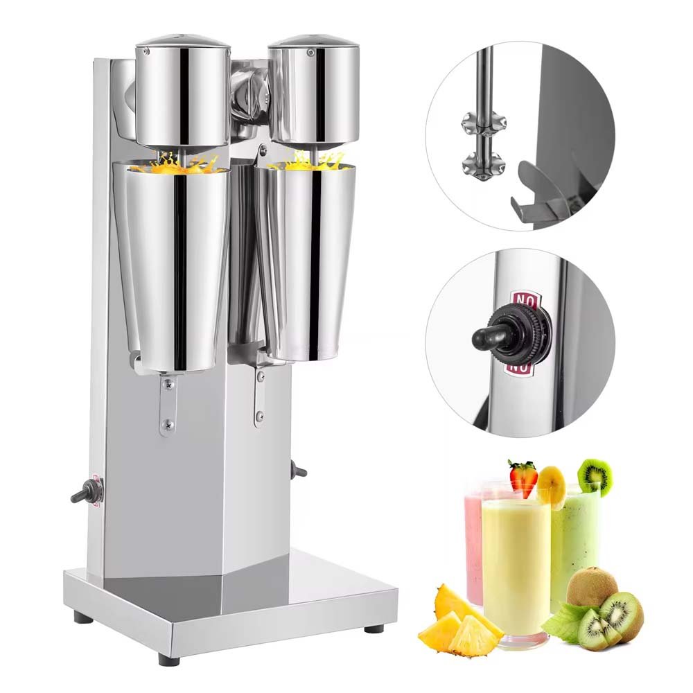 Xeoleo Milkshake machine Stainless Steel Milk Shake Machine Double Head Drink mixer Make Milks Foam/Milkshake Bubble Tea Machine