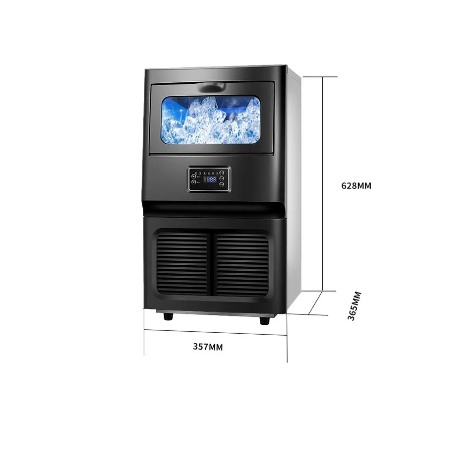 Ice Maker 30kg Commercial Milk Tea Shop Small Large Square Ice Cube Maker Liquid crystal display intelligent operation