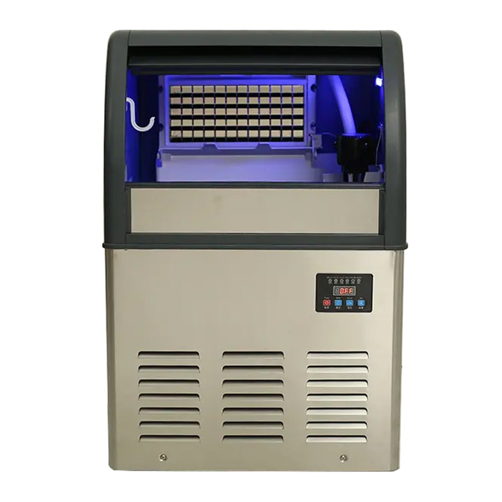 XEOLEO Commercial Cube ice maker 120kg/24h Air cool Ice machine 650W 45kg capacity for Coffee shop/Bubble tea shop/Restaurant
