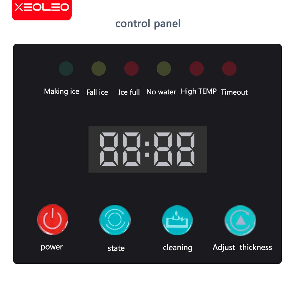 XEOLEO Commercial Cube ice maker 120kg/24h Air cool Ice machine 650W 45kg capacity for Coffee shop/Bubble tea shop/Restaurant
