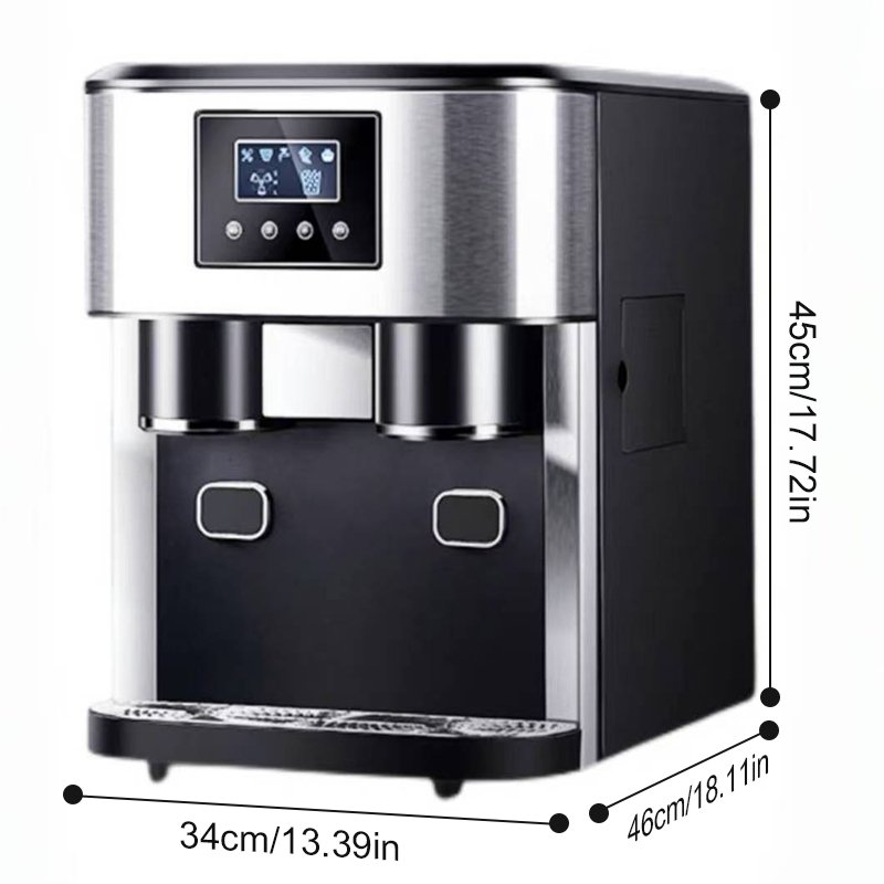 3 in 1 New Ice Dispenser With Water Dispenser Crushed Ice 16kgs per day 16pcs Bullet Ice Cube Machine