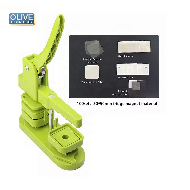 High-Efficiency Production 50x50 Refrigerator New Metal Button Photo Square Fridge Magnet Making Machine