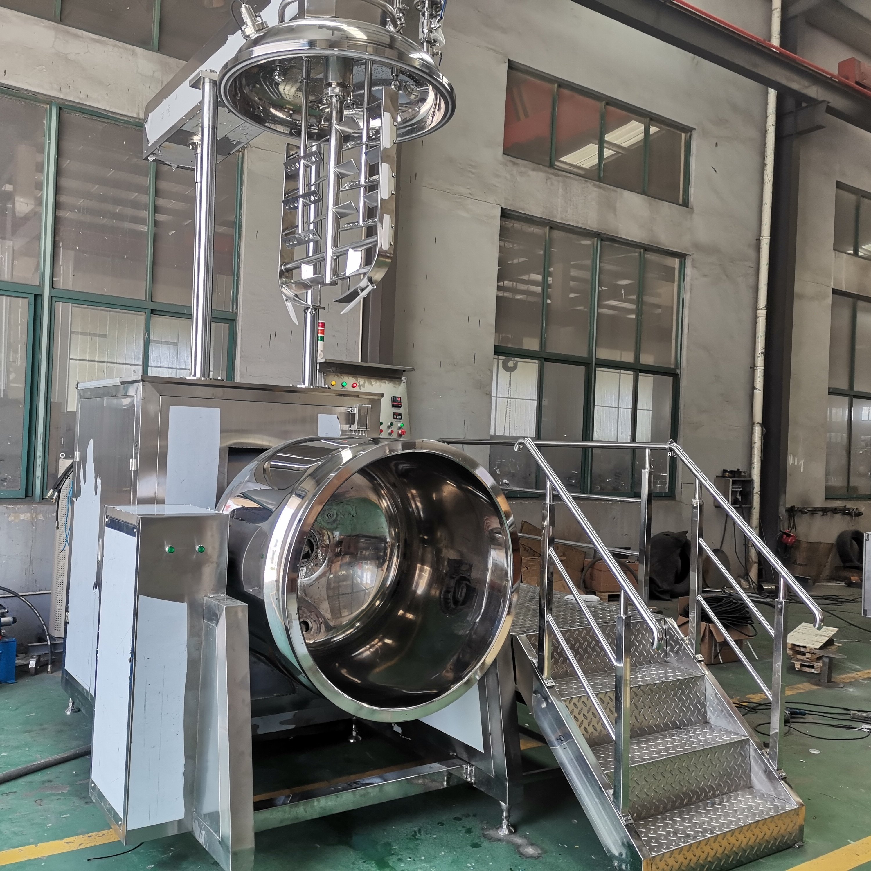 100L-5000L Electric/Steam Heating Vacuum Emulsifier High Shear Homogenizer Cosmetic Cream Mixer Cosmetic Making Machine
