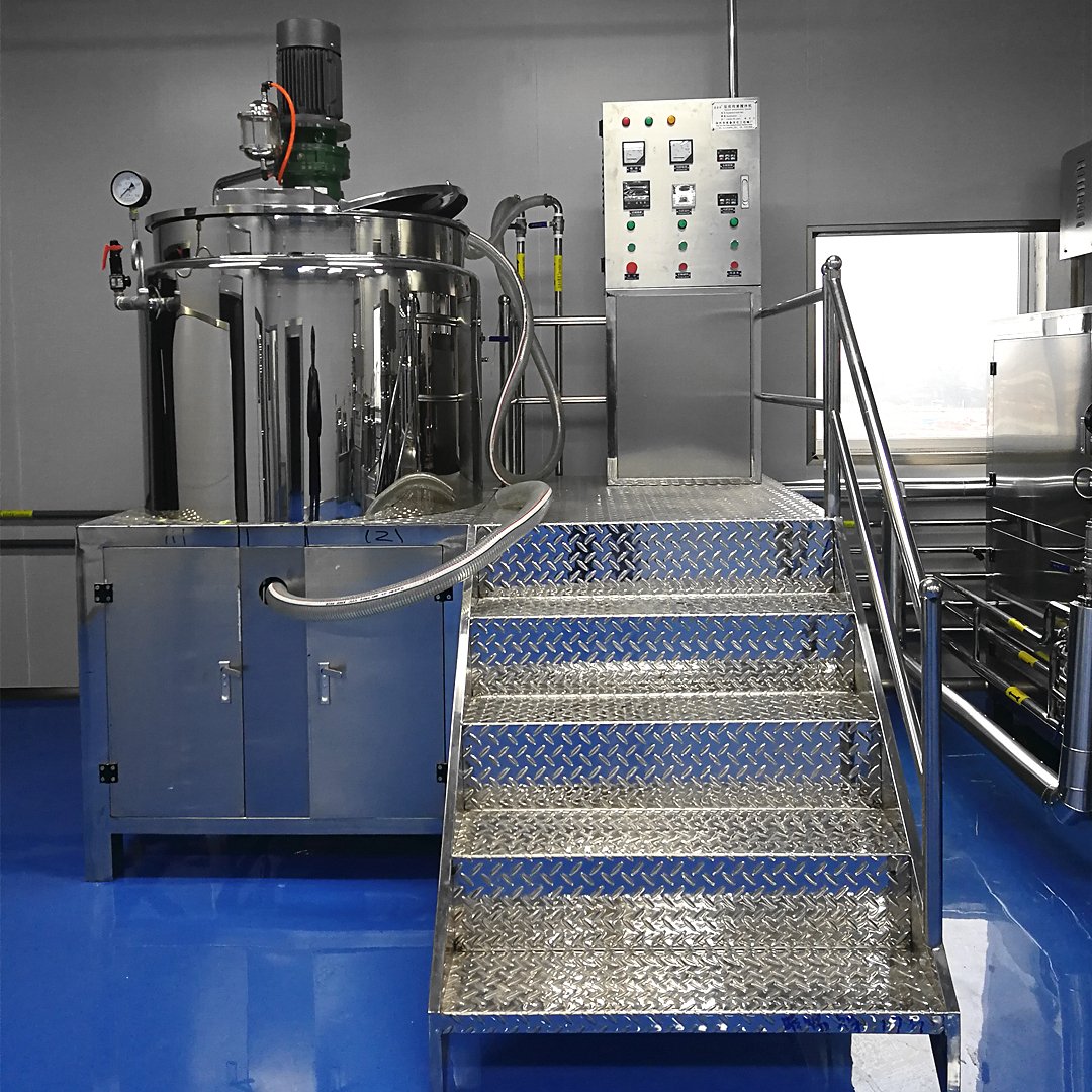 heated jacket mixing tank ointment vacuum emulsifying mixer grease oil blending machine