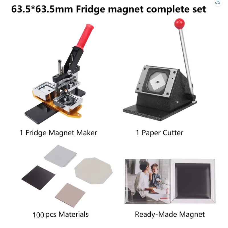 63.5mm square fridge magnet making machine DIY photo button maker fridge magnet making machine kit
