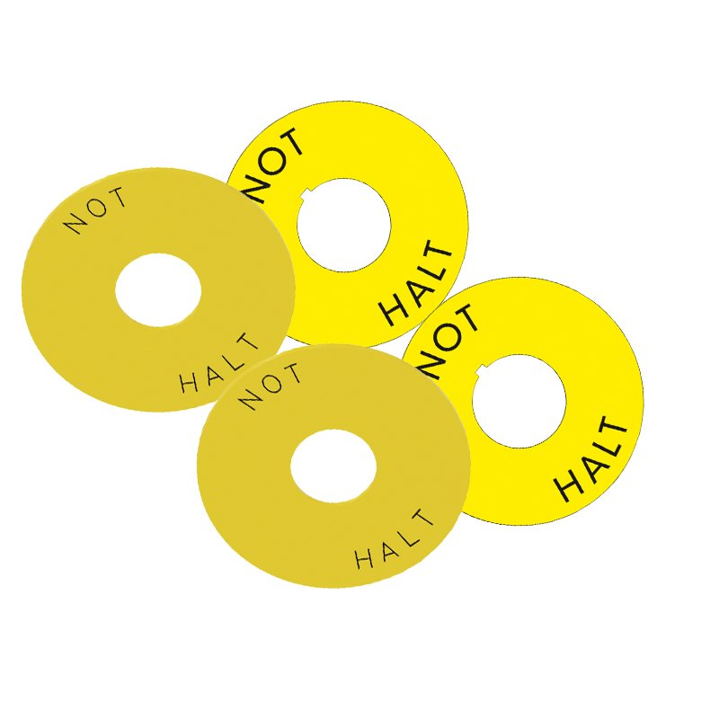 New Original Washer For EMERGENCY STOP 3SU1900-0BB31-0AT0, Yellow, Inscription Diameter 75 mm, Inside diameter 22.5 mm