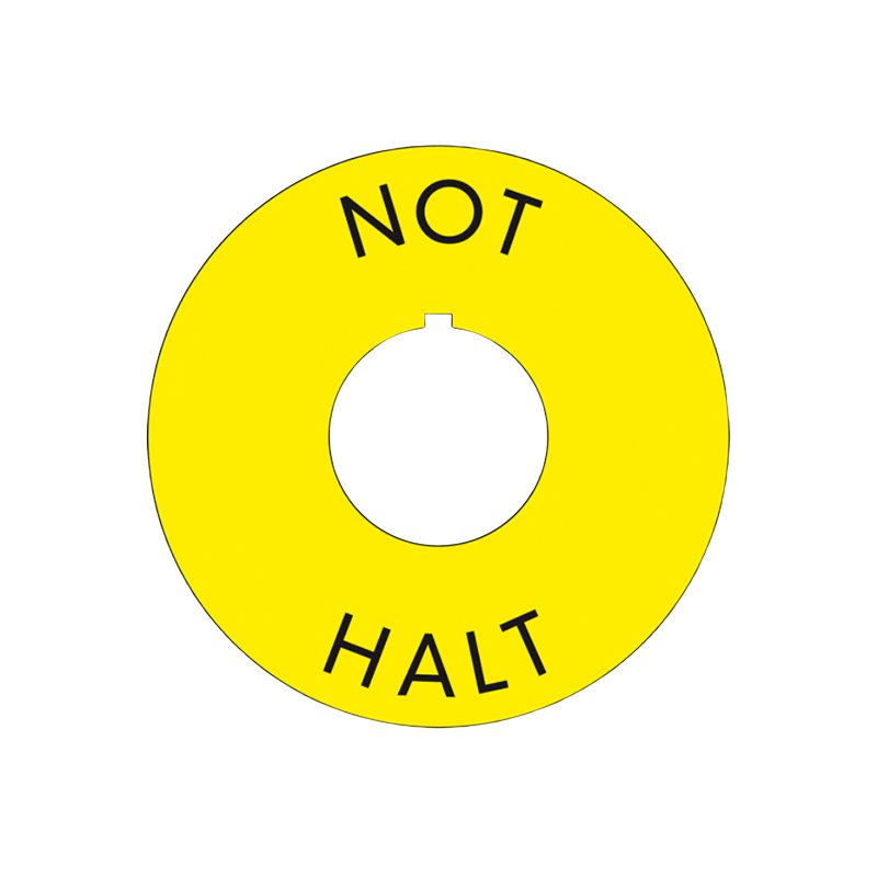 New Original Washer For EMERGENCY STOP 3SU1900-0BB31-0AT0, Yellow, Inscription Diameter 75 mm, Inside diameter 22.5 mm