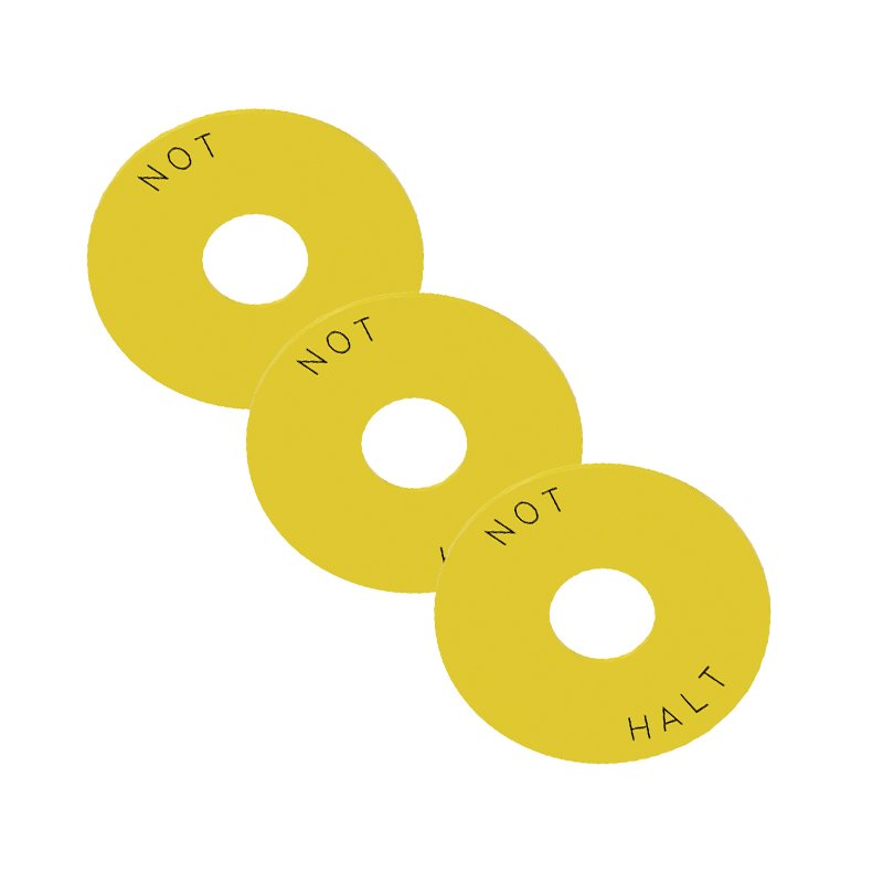 New Original Washer For EMERGENCY STOP 3SU1900-0BB31-0AT0, Yellow, Inscription Diameter 75 mm, Inside diameter 22.5 mm