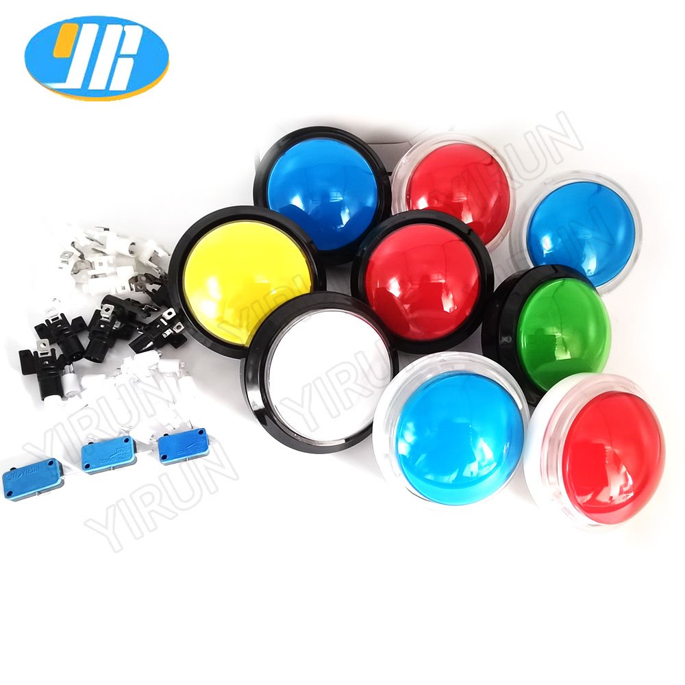 Arcade Buttons 100mm Big Dome Convex Type LED Lit Illuminated Push Button for Arcade Machine Video Games Parts DC 12V