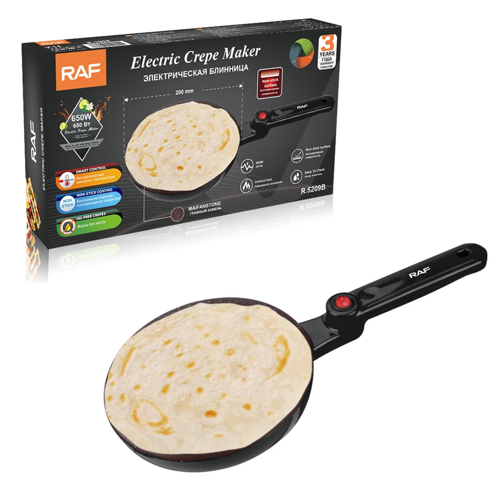 RAF Household Convenient Smart Control Non-stick Coating Oil-less Homemade Maifanstone Electric Crepe maker