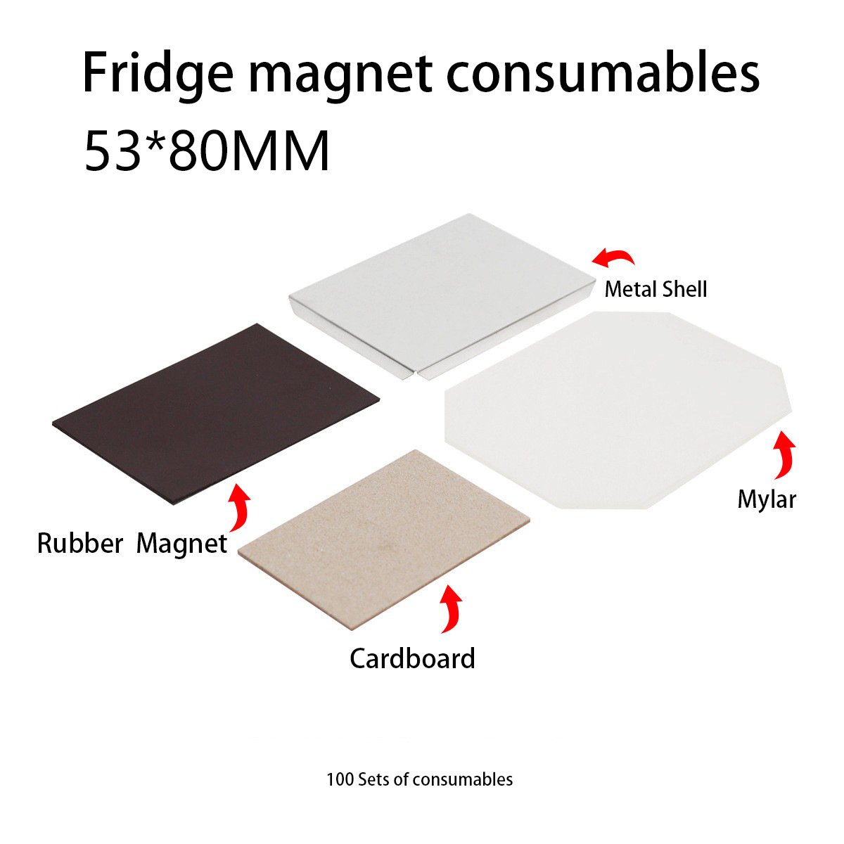 80*53mm DIY Button Maker Rectangle Shape Fridge Magnet Button Badge Making Machine