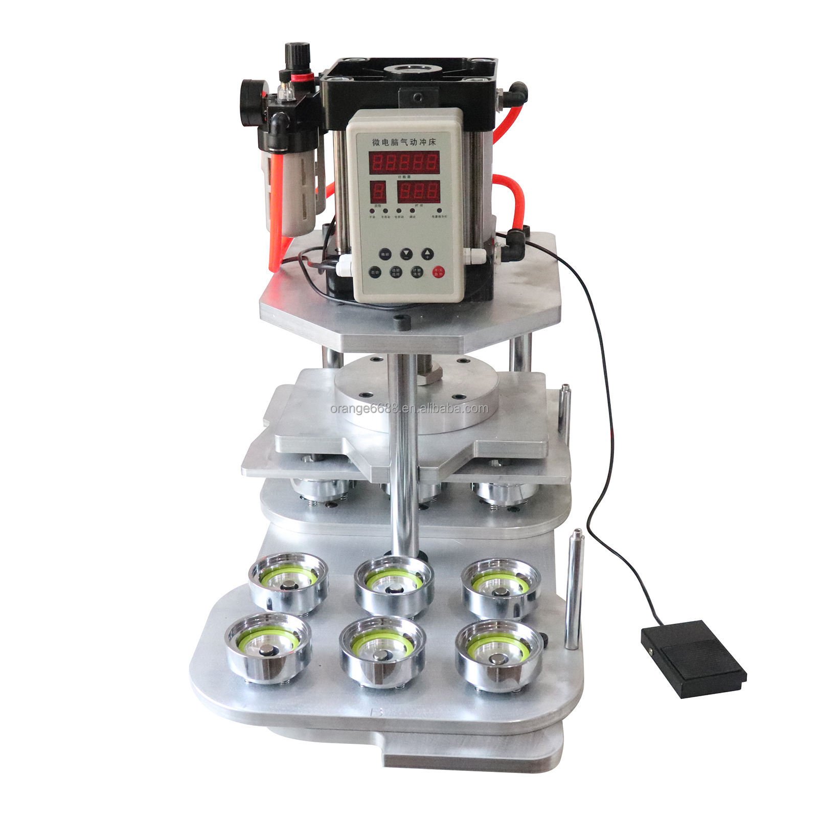 Pp800 Multi Die Heads Pneumatic Press For Magnet And Pin Button Semi-automatic Pressing