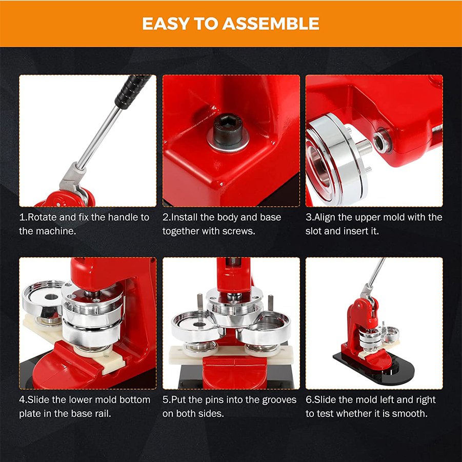 Round Manual Badge Machine with DIY 58mm Mold Holder Tinplate Maker