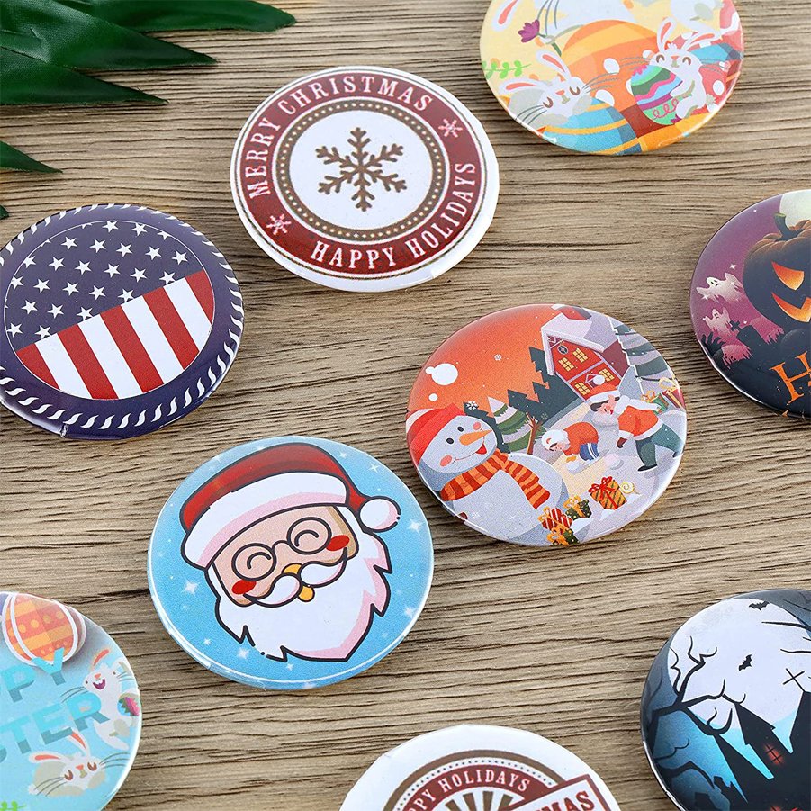 Round Manual Badge Machine with DIY 58mm Mold Holder Tinplate Maker