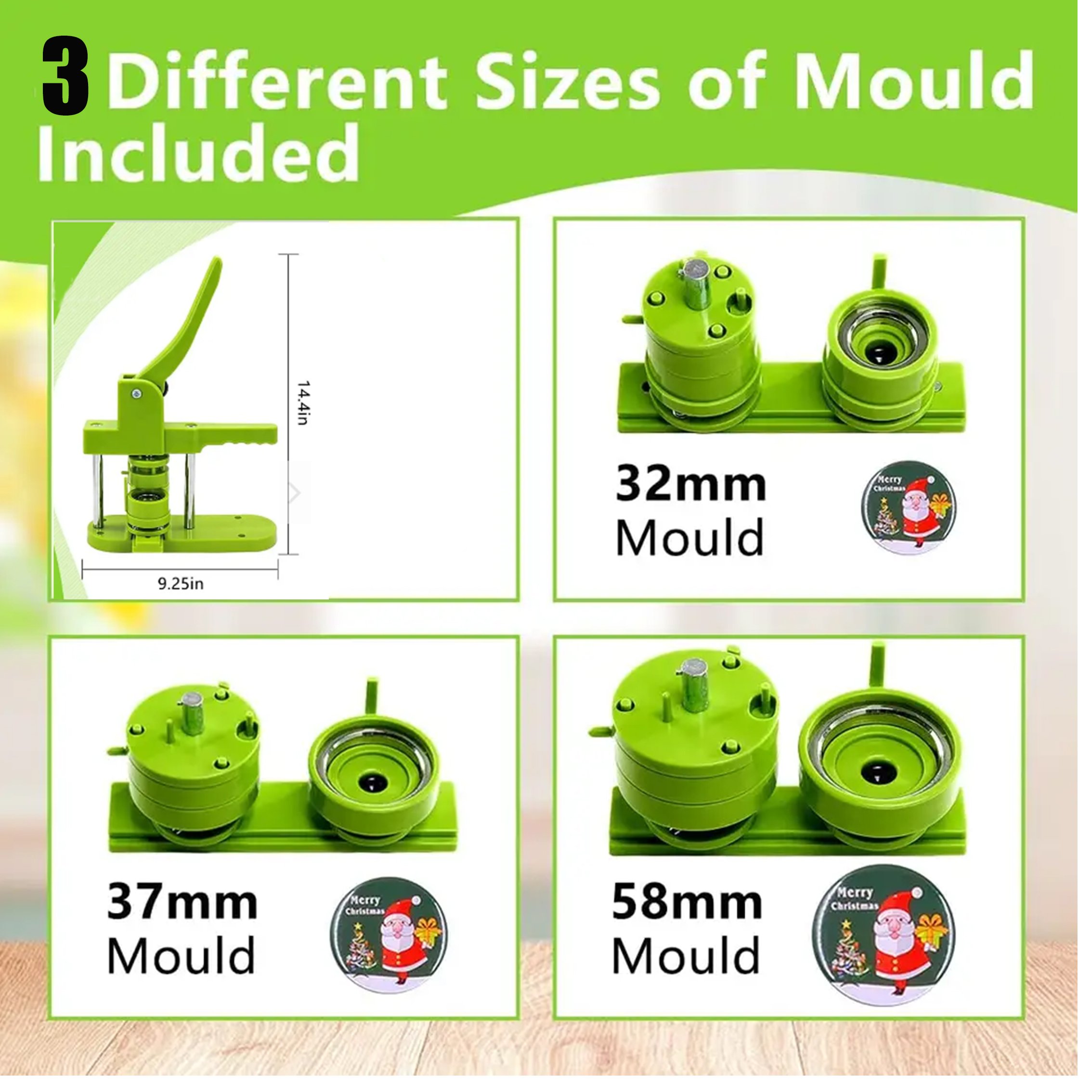 Button Supplies Pin Maker 3 Sizes 1.25+1.45+2.25 inch Button Maker Machine for Kids