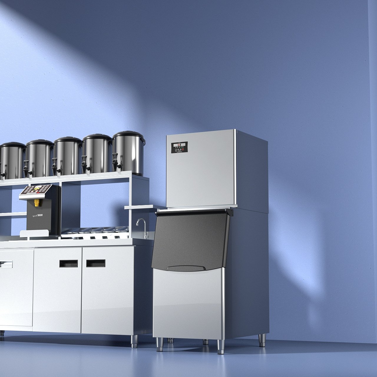 Ice Making Machine Fully automatic blue light disinfection Snowflake Ice Maker Machine with flake ice cubes